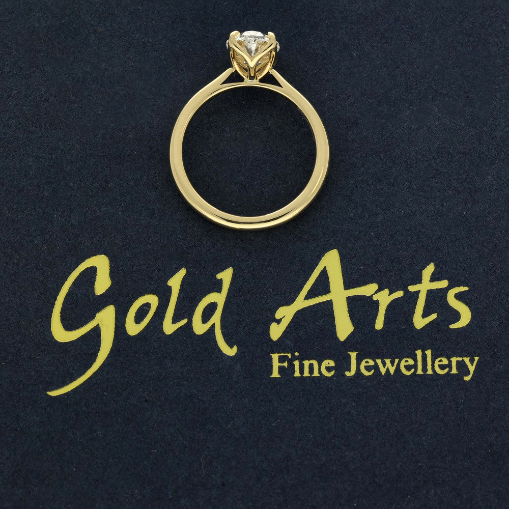 18ct Yellow Gold Laboratory-Grown 2ct Oval Diamond Solitaire Engagement Ring