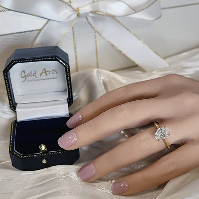 18ct Yellow Gold Laboratory-Grown 2ct Oval Diamond Solitaire Engagement Ring