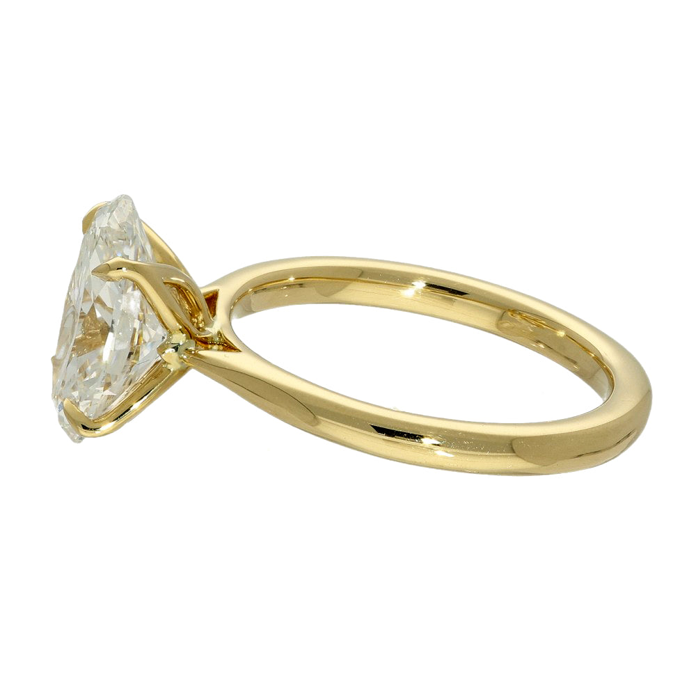 18ct Yellow Gold Laboratory-Grown 3ct Oval Diamond Solitaire Engagement Ring