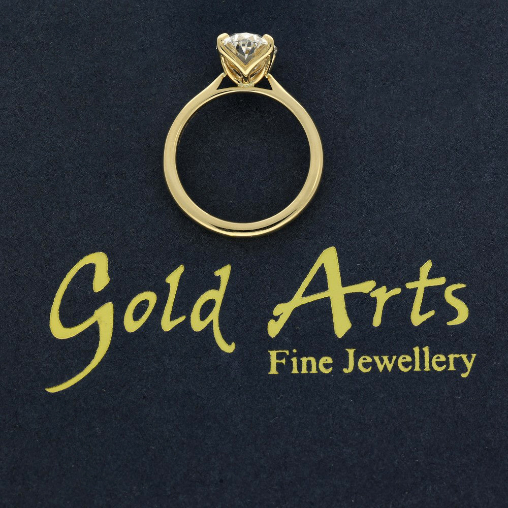 18ct Yellow Gold Laboratory-Grown 3ct Oval Diamond Solitaire Engagement Ring