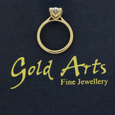 18ct Yellow Gold Laboratory-Grown 3ct Oval Diamond Solitaire Engagement Ring