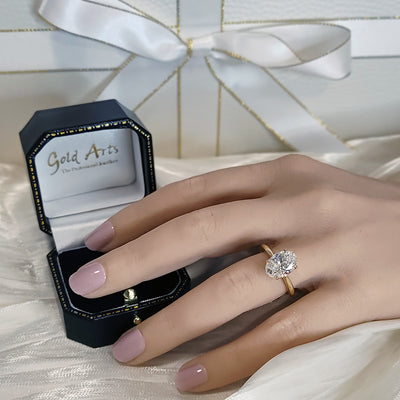 18ct Yellow Gold Laboratory-Grown 3ct Oval Diamond Solitaire Engagement Ring