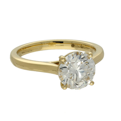 18ct Yellow Gold Laboratory-Grown 2ct Diamond Solitaire Engagement Ring
