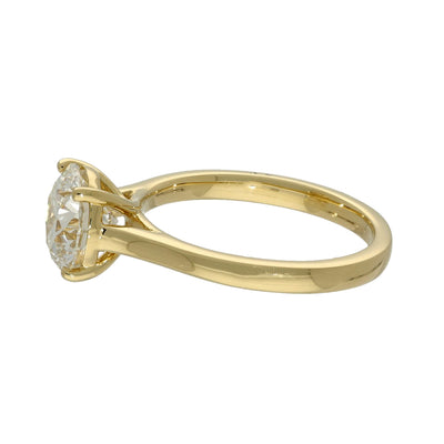 18ct Yellow Gold Laboratory-Grown 2ct Diamond Solitaire Engagement Ring