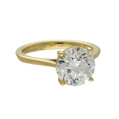 18ct Yellow Gold Laboratory-Grown 3ct Diamond Solitaire Engagement Ring