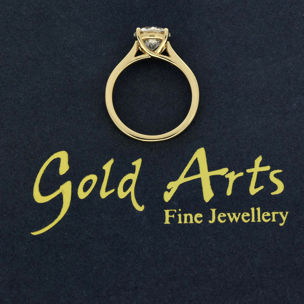 18ct Yellow Gold Laboratory-Grown 2ct Diamond Solitaire Engagement Ring