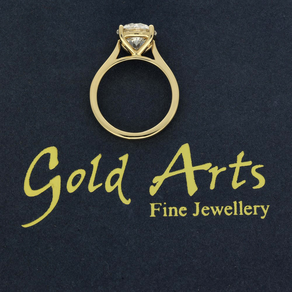 18ct Yellow Gold Laboratory-Grown 3ct Diamond Solitaire Engagement Ring