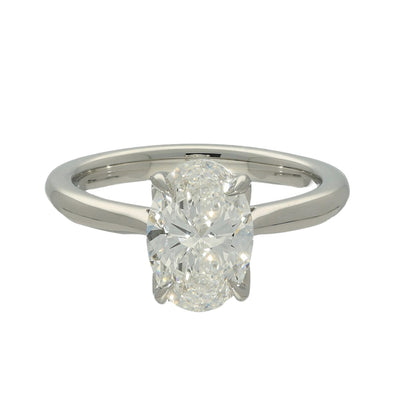 Platinum Laboratory-Grown 2ct Oval Diamond Solitaire Engagement Ring