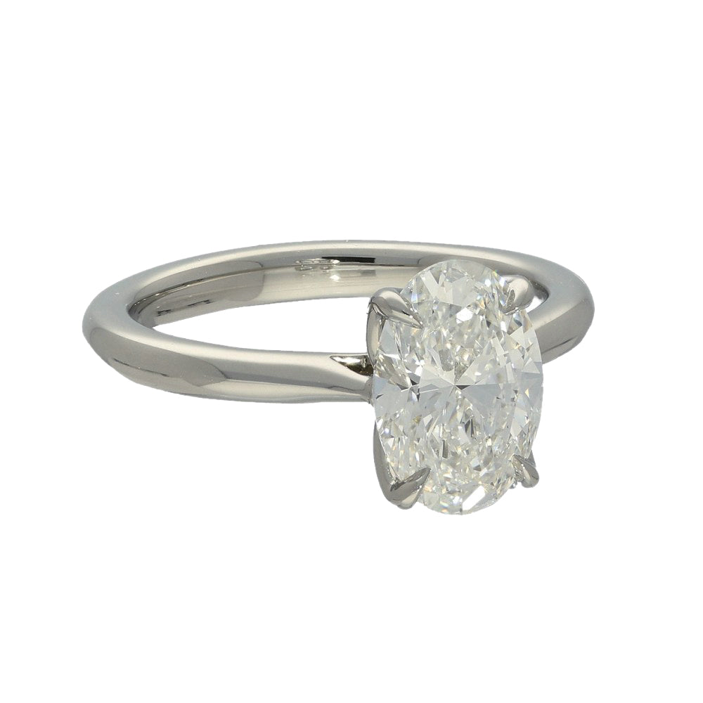 Platinum Laboratory-Grown 2ct Oval Diamond Solitaire Engagement Ring