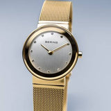 Bering Classic 22mm Gold PVD Stainless Steel Quartz Milanese Bracelet Watch 10122-334