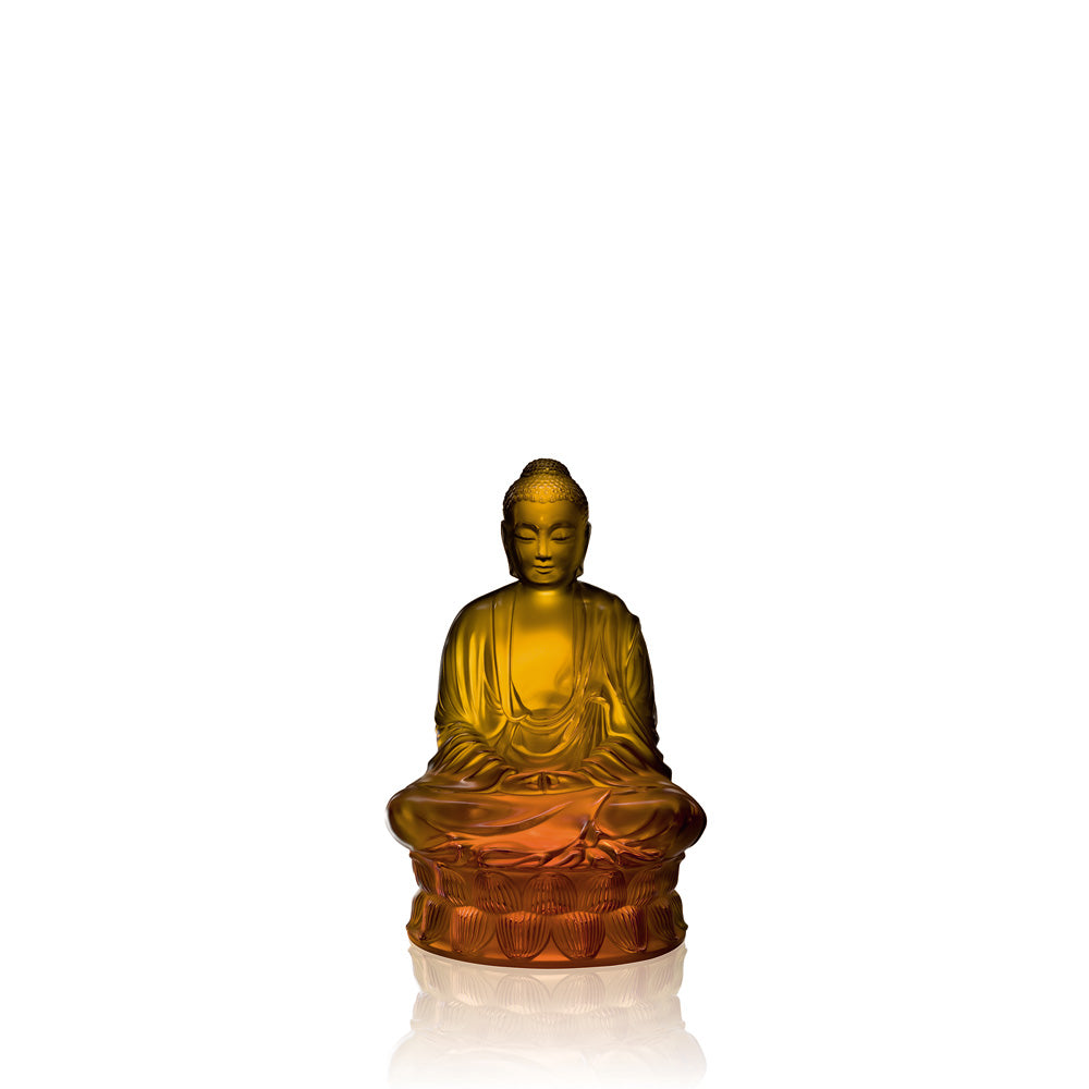 Lalique Small Buddha Sculpture, Amber, 10140300