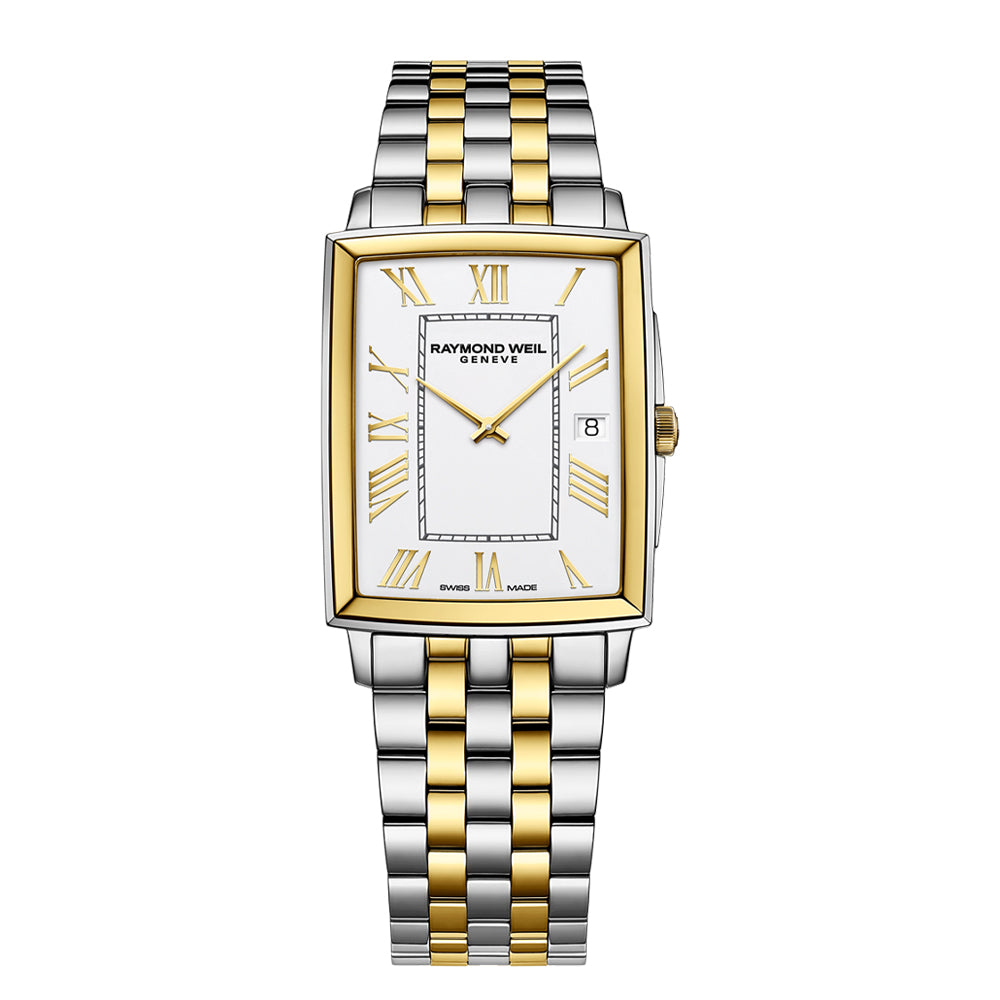 Raymond Weil Toccata Men’s Rectangular Two-Tone Quartz Watch, 5425-STP-00308