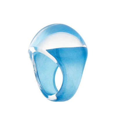 Lalique Cabochon Ring - Blue Patina