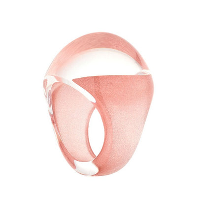 Lalique Cabochon Ring - Pink Patina