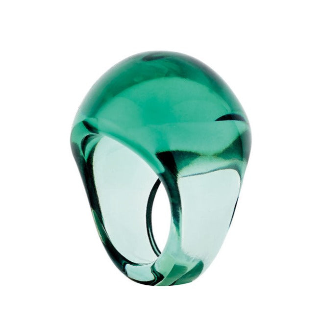 Lalique Cabochon Ring - Deep Green