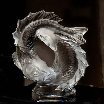 Lalique Double Fish Small Sculpture - Clear Crystal 10672800