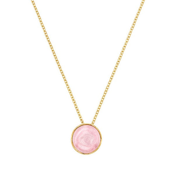 Lalique Pivoine Necklace, Pink Crystal & 18k Gold Plated 10706800