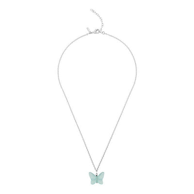 Lalique Butterfly Papillon Pendant- Lagoon Crystal & Silver 10753000