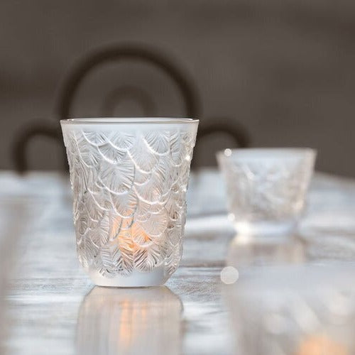 Lalique Grand-Duc Large Votive - Clear Crystal Candle Holder