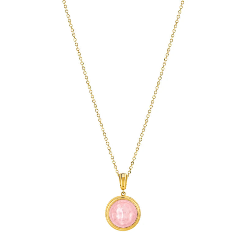 Lalique Aréthuse Round Pendant Clear Rose-pearled Crystal & 18k Gold Plated 10798700