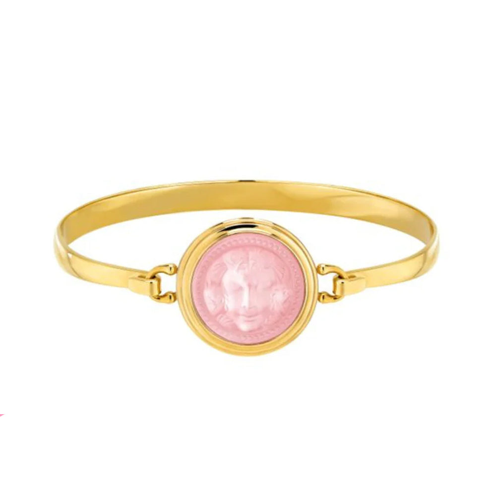 Lalique Aréthuse Round Bangle Clear Rose-pearled Crystal & 18k Gold Plated 10800600