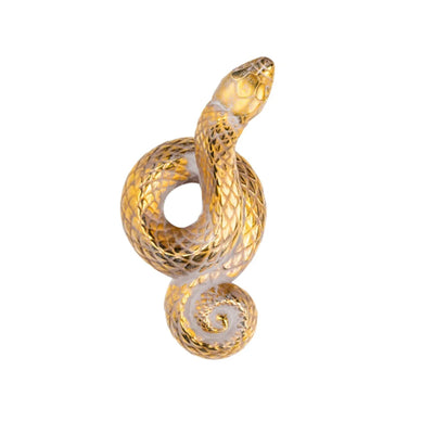 Lalique Snake Head Up - Gold Stamped Clear Crystal - 10818500