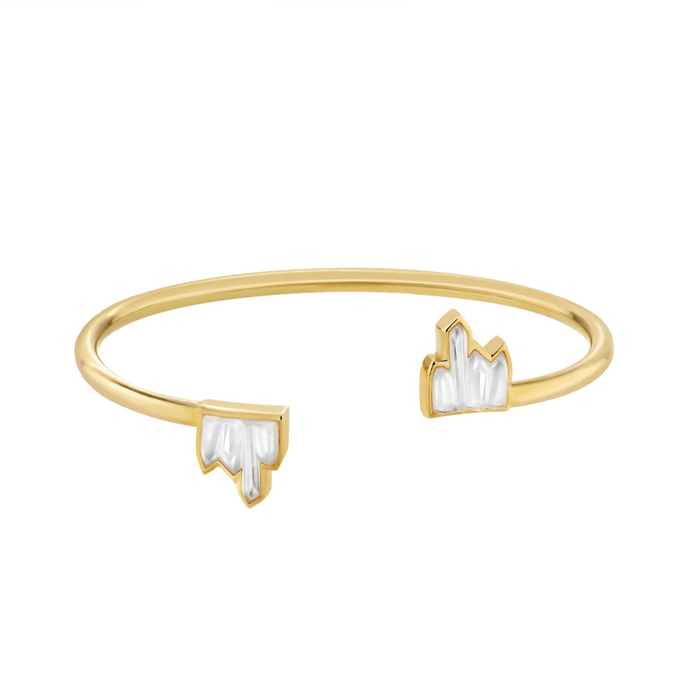 Lalique Terramineral Bracelet Clear Crystal & 18k Gold Plated 10832300