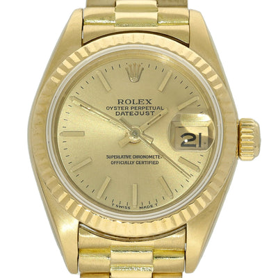 Pre-owned 18ct Yellow Gold Rolex Datejust M#69178  26mm Watch on President Bracelet 1984