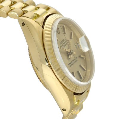 Pre-owned 18ct Yellow Gold Rolex Datejust M#69178  26mm Watch on President Bracelet 1984