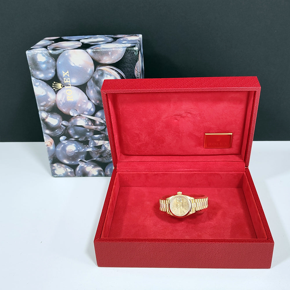 Pre-owned 18ct Yellow Gold Rolex Datejust M#69178  26mm Watch on President Bracelet 1984