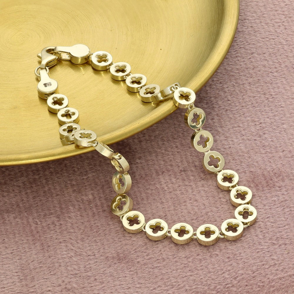 9ct Yellow Gold Clover Motif Bracelet