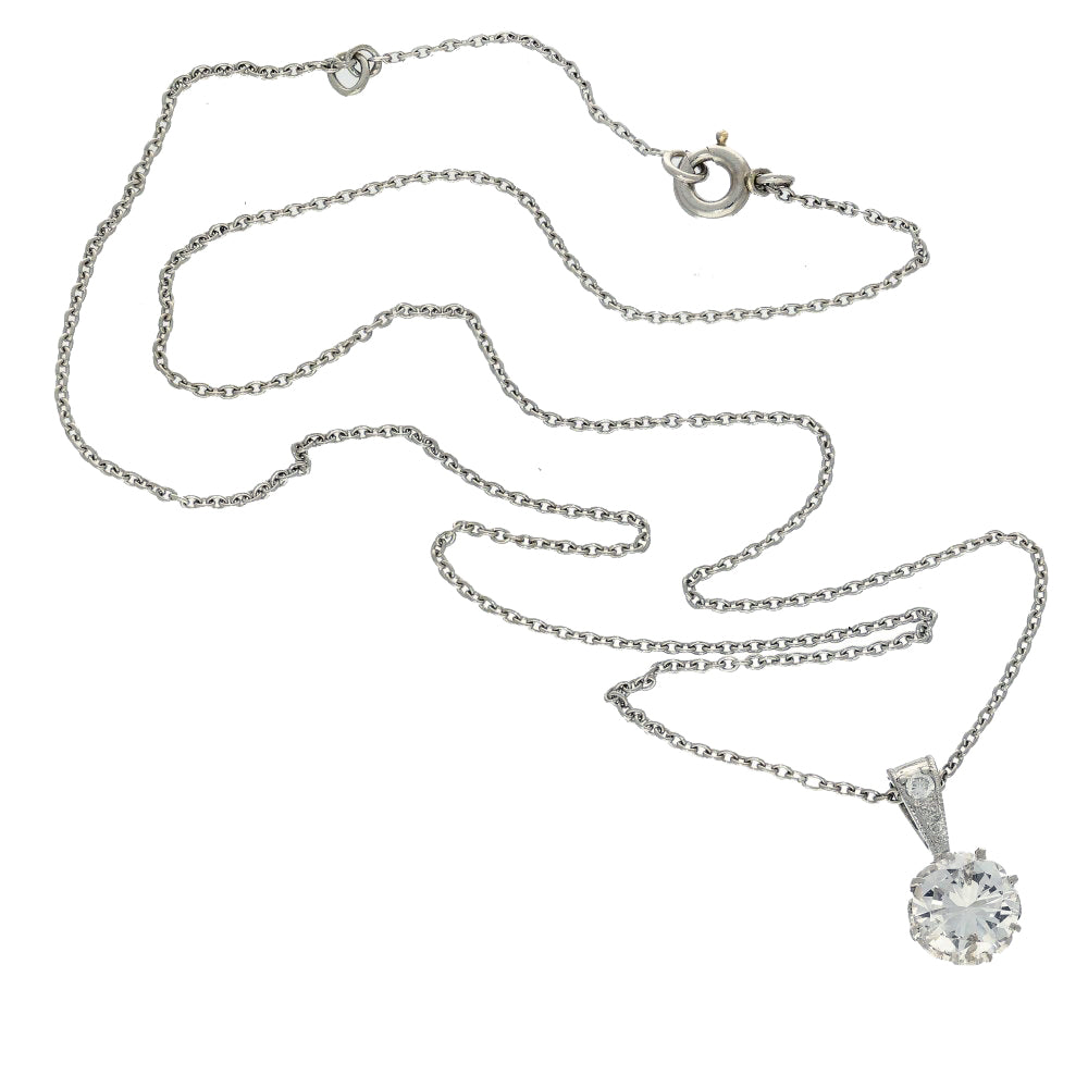 Pre-owned Platinum 1.16ct Diamond Solitaire Pendant Necklace