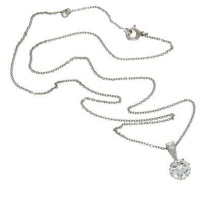 Pre-owned Platinum 1.16ct Diamond Solitaire Pendant Necklace