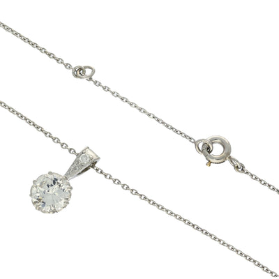 Pre-owned Platinum 1.16ct Diamond Solitaire Pendant Necklace
