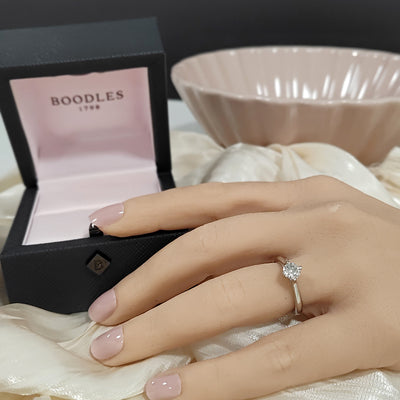 Pre-owned Boodles Platinum 0.62pt Diamond Solitaire Engagement Ring