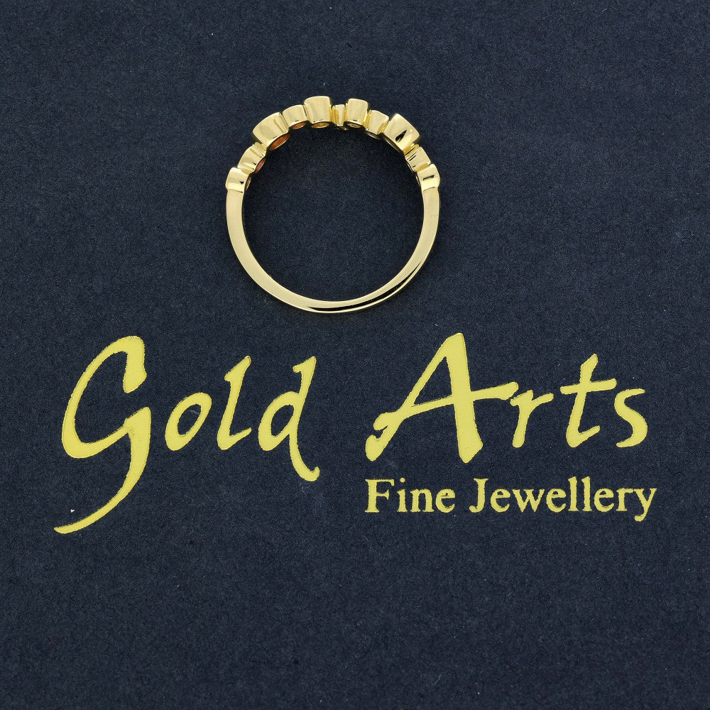 18ct Yellow Gold Rainbow Sapphire Bubble Ring