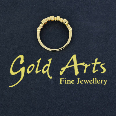 18ct Yellow Gold Rainbow Sapphire Bubble Ring