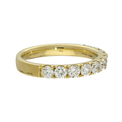18ct Yellow Gold 1ct Diamond 3mm Half Eternity Ring