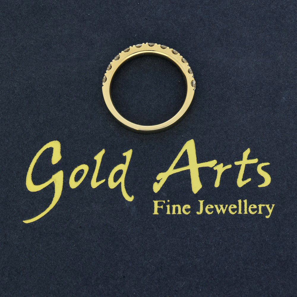 18ct Yellow Gold 1ct Diamond 3mm Half Eternity Ring