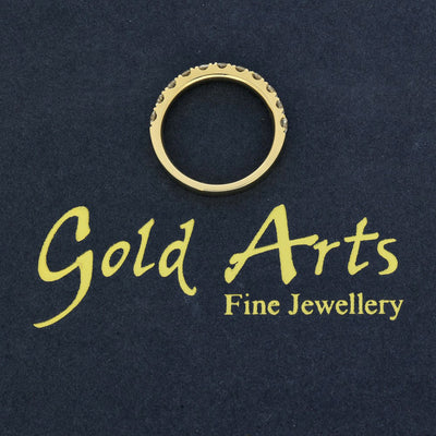 18ct Yellow Gold 1ct Diamond 3mm Half Eternity Ring