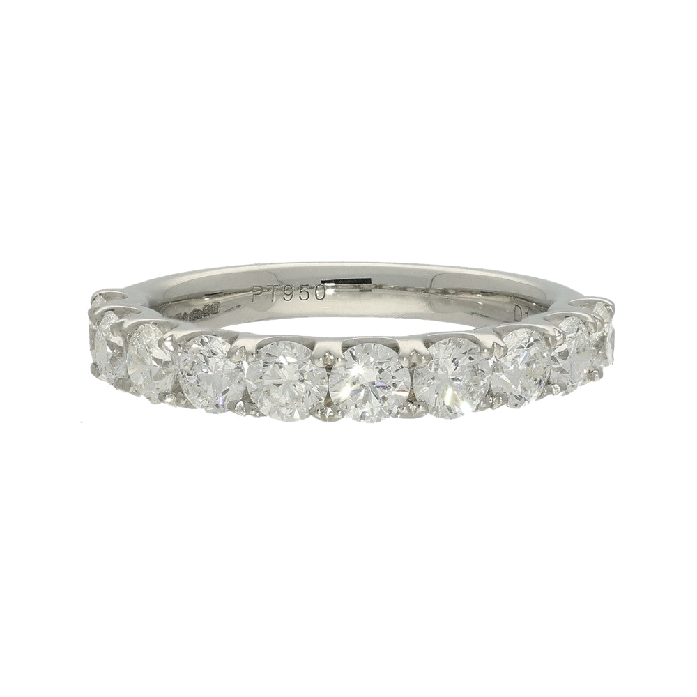 Platinum 1.55ct Diamond 3.5mm Half Eternity Ring