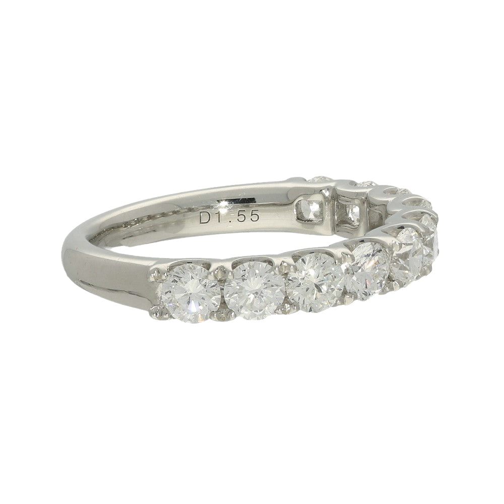 Platinum 1.55ct Diamond 3.5mm Half Eternity Ring