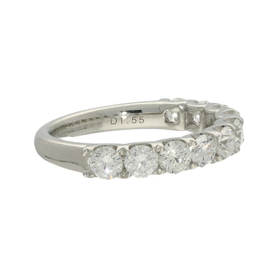 Platinum 1.55ct Diamond 3.5mm Half Eternity Ring