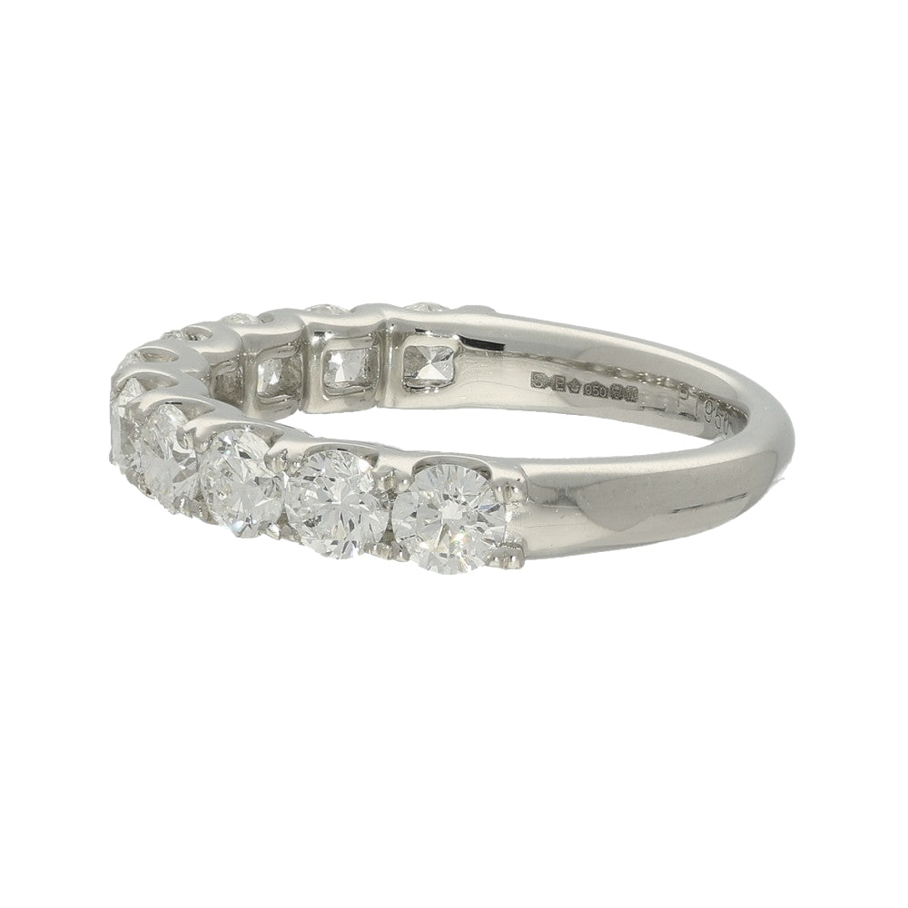 Platinum 1.55ct Diamond 3.5mm Half Eternity Ring