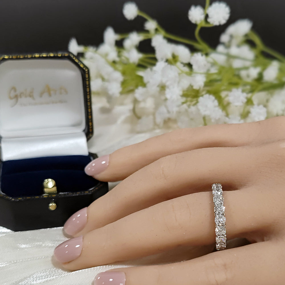 Platinum 1.55ct Diamond 3.5mm Half Eternity Ring