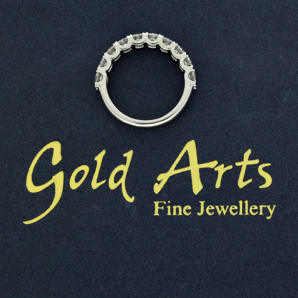 Platinum 1.55ct Diamond 3.5mm Half Eternity Ring