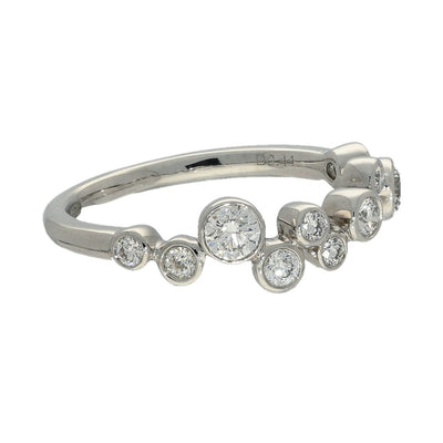 Platinum Diamond Wave Eternity Bubble Ring