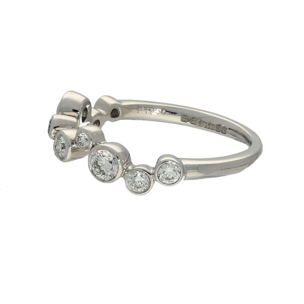 Platinum Diamond Wave Eternity Bubble Ring