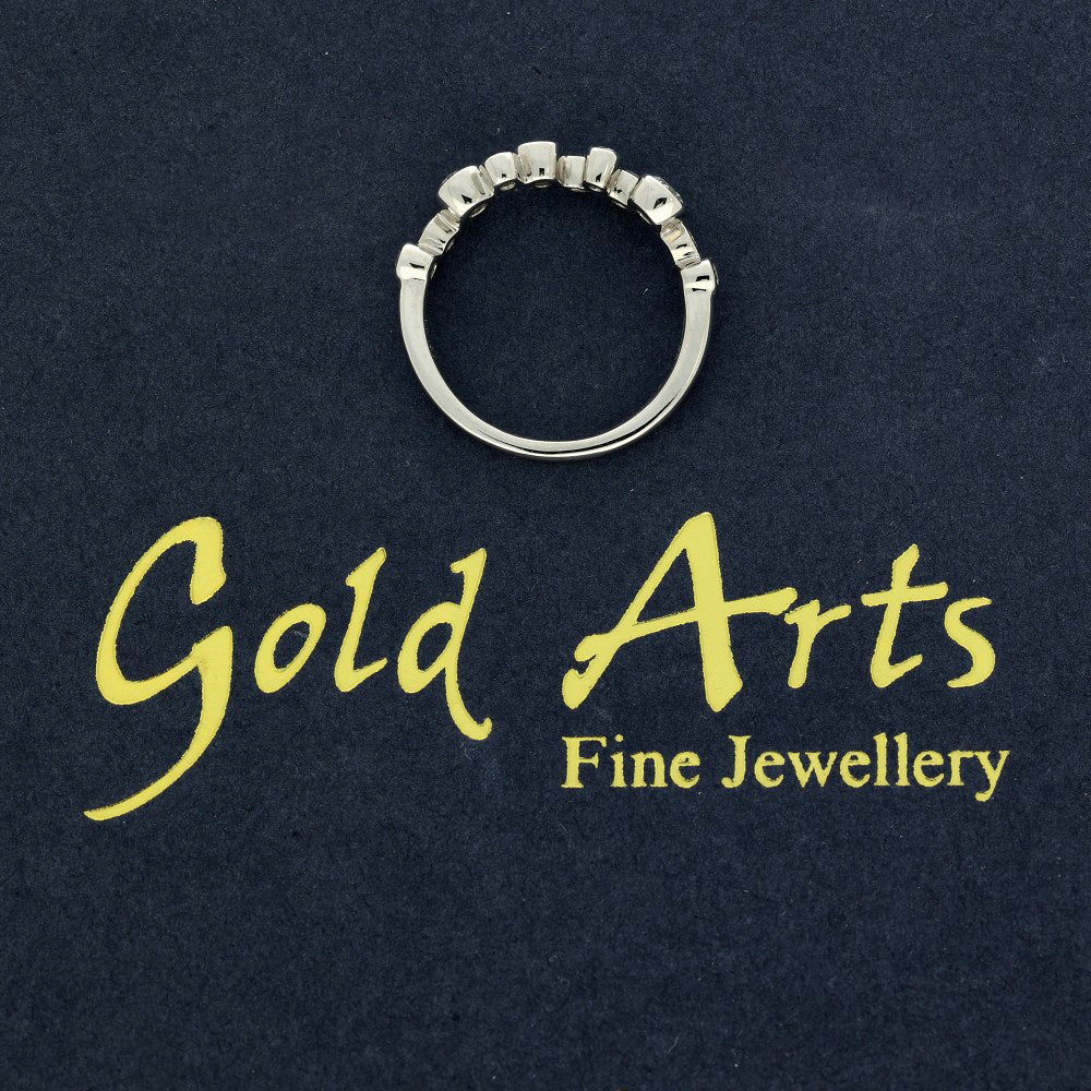 Platinum Diamond Wave Eternity Bubble Ring