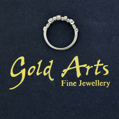 Platinum Diamond Wave Eternity Bubble Ring